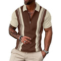 Sports Shirt Summer Comfortable Solid Color Mens Zipper Design Short-sleeved Polo Shirt Polyester Fiber