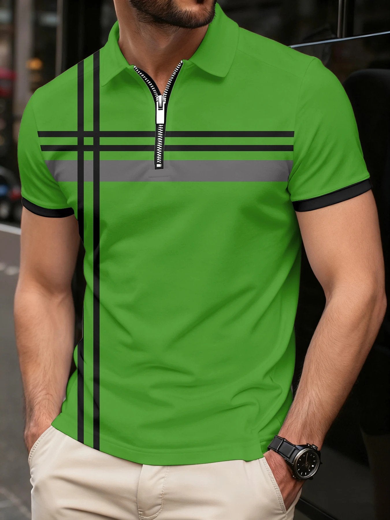 Sports Shirt 2026 Summer Mens Polo Shirt - 3D Printed Design Breathable Lightweight Stylish and Fashionable