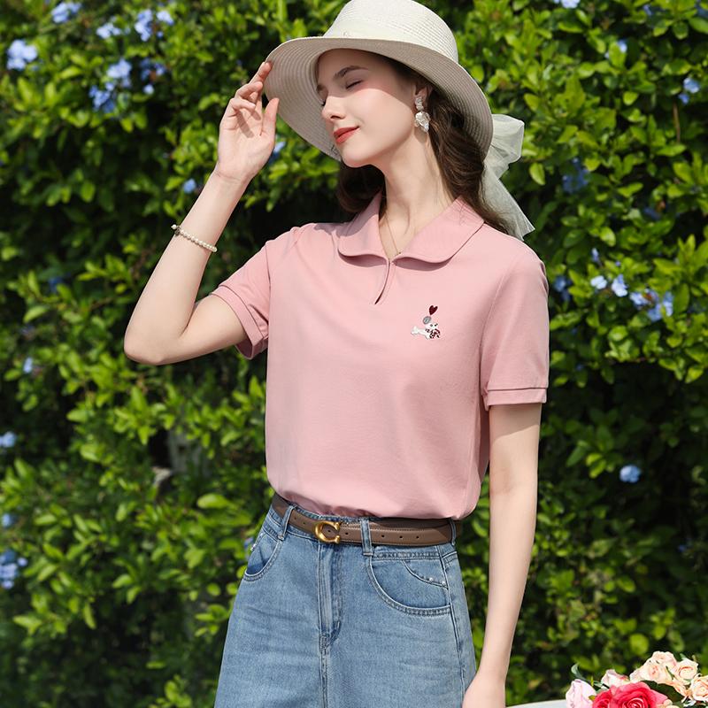 Sports Shirt I BELIEVE YOU Short Sleeved Polo Shirt 2026 Summer New Cartoon Dog Embroidery Breathable Casual