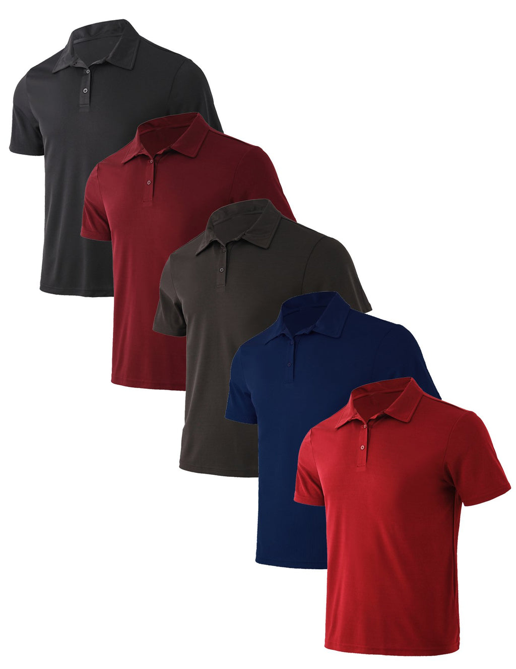 Sports Shirt 5-piece mens summer solid color short sleeved polo shirt breathable quick drying short sleeved top