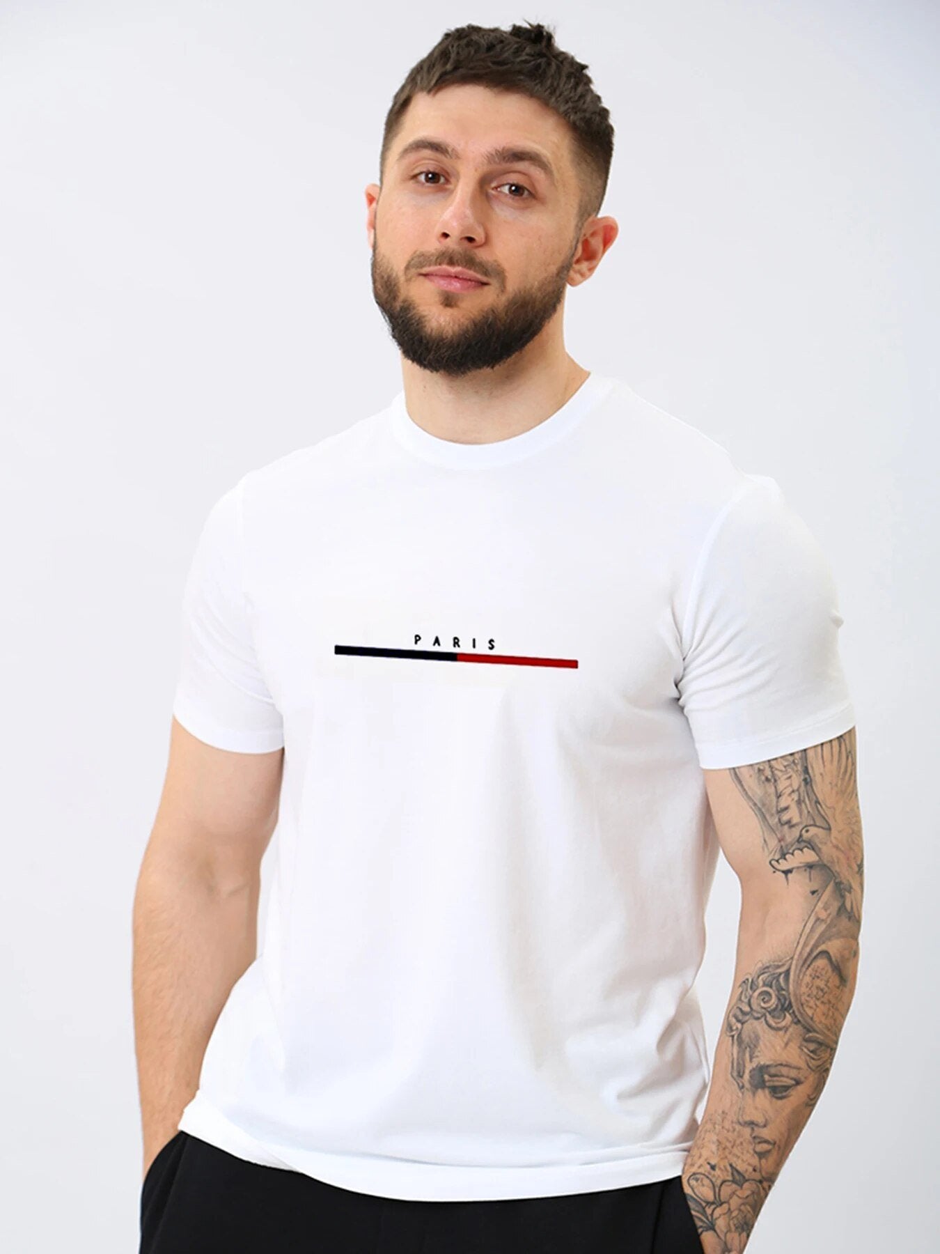2026 New Digital Print Super Elastic Casual Short-Sleeved Men's Daily Party Home Social T-Shirt
