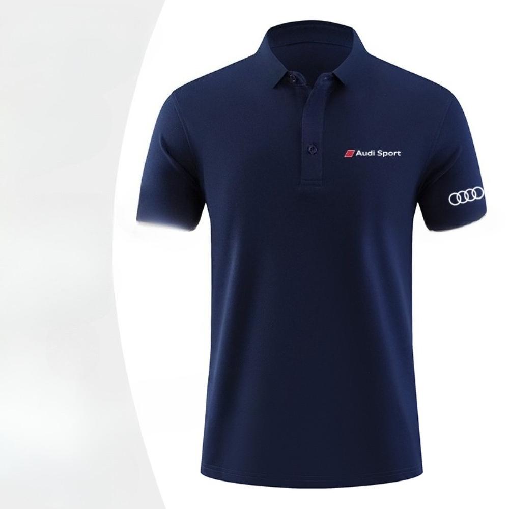 Sports Shirt Audi Sport tooling polo shirt summer printing short-sleeved lapel T-shirt custom mens and womens