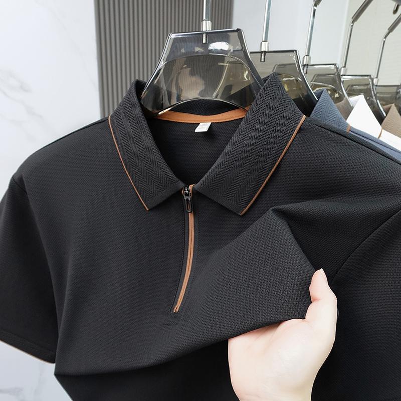 Sports Shirt 2026 summer fashion brand new mens short sleeved solid color polo shirt quick drying lightweight