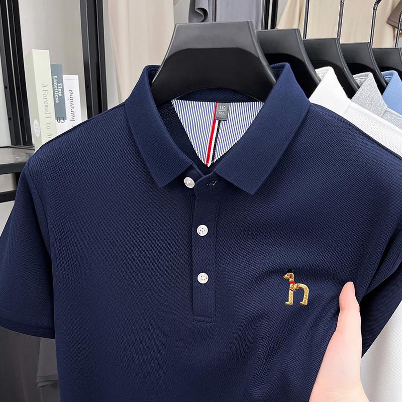 Sports Shirt 2026 New Short Sleeve T-Shirt Summer Mens Lapel Casual Business Simple Embroidered Polo Shirt Half