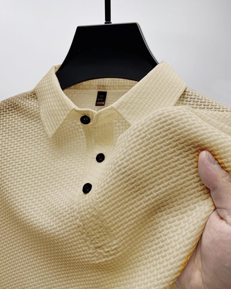 Sports Shirt Mens versatile high-end mesh top with cooling effect and quick-drying fabric Pure color short sleeve