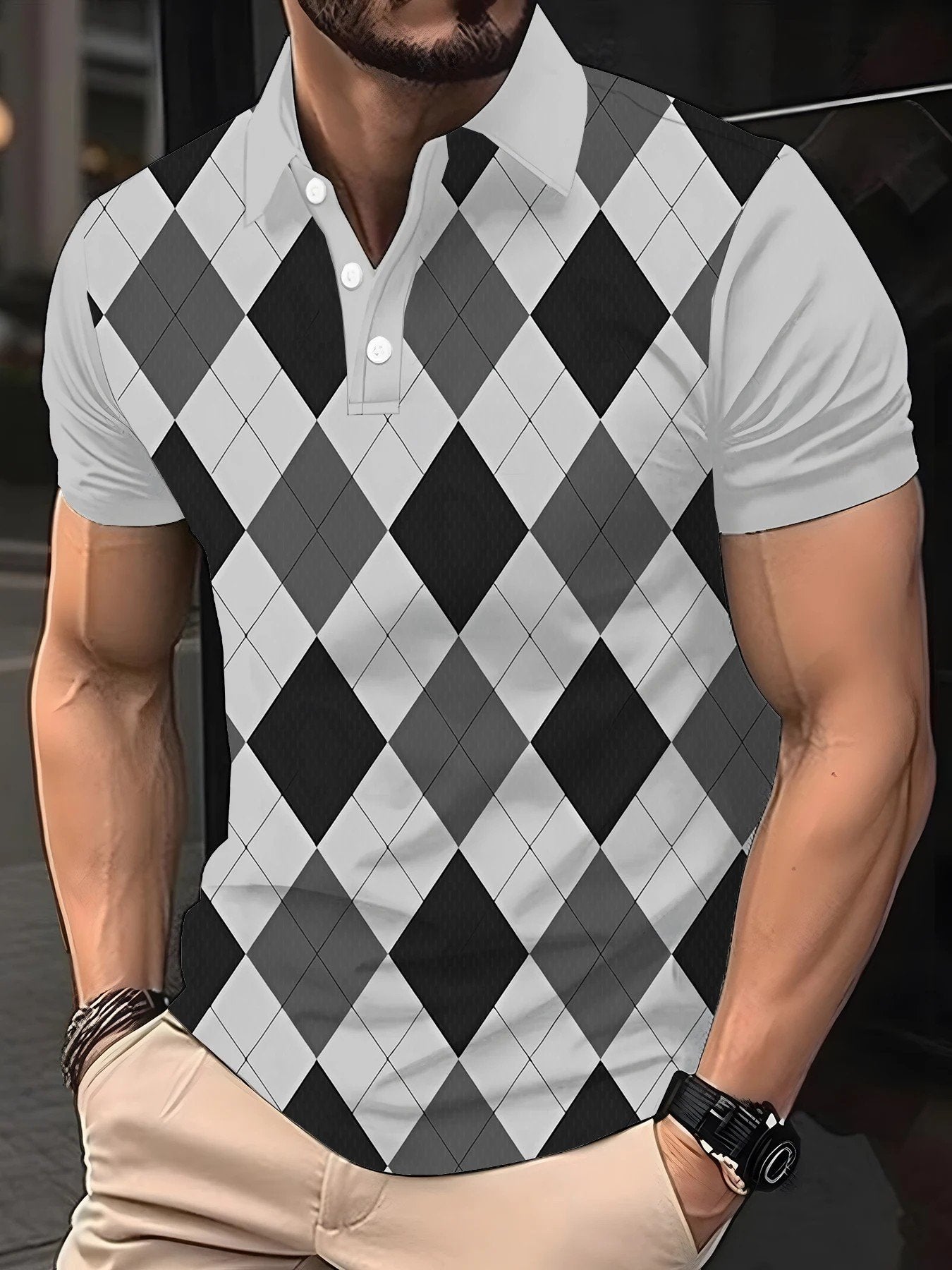 Sports Shirt 2026 Summer Mens Polo Shirt - 3D Printed Design Breathable Lightweight Stylish and Fashionable