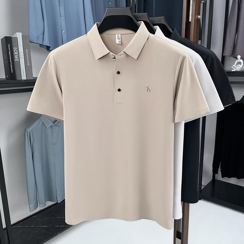 Sports Shirt 2026 New Arrival for Mens Lightweight Luxury Embroidered Polo Shirts with Flap Collar for Business