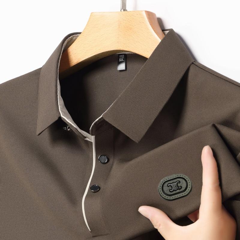 Sports Shirt 2026 mens summer new ice silk short sleeved polo shirt casual breathable slim fit cool quick drying
