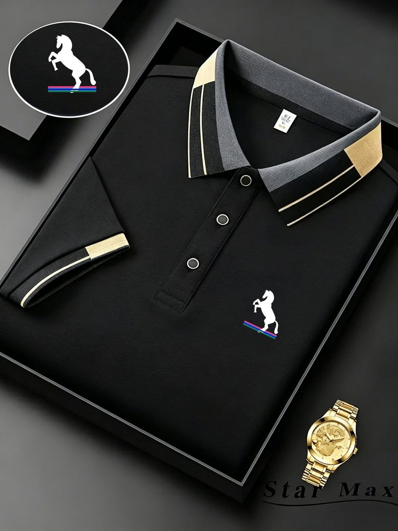 Sports Shirt Mens luxury short sleeve polo shirt with horse embroidery Milan style summer casual t shirt men