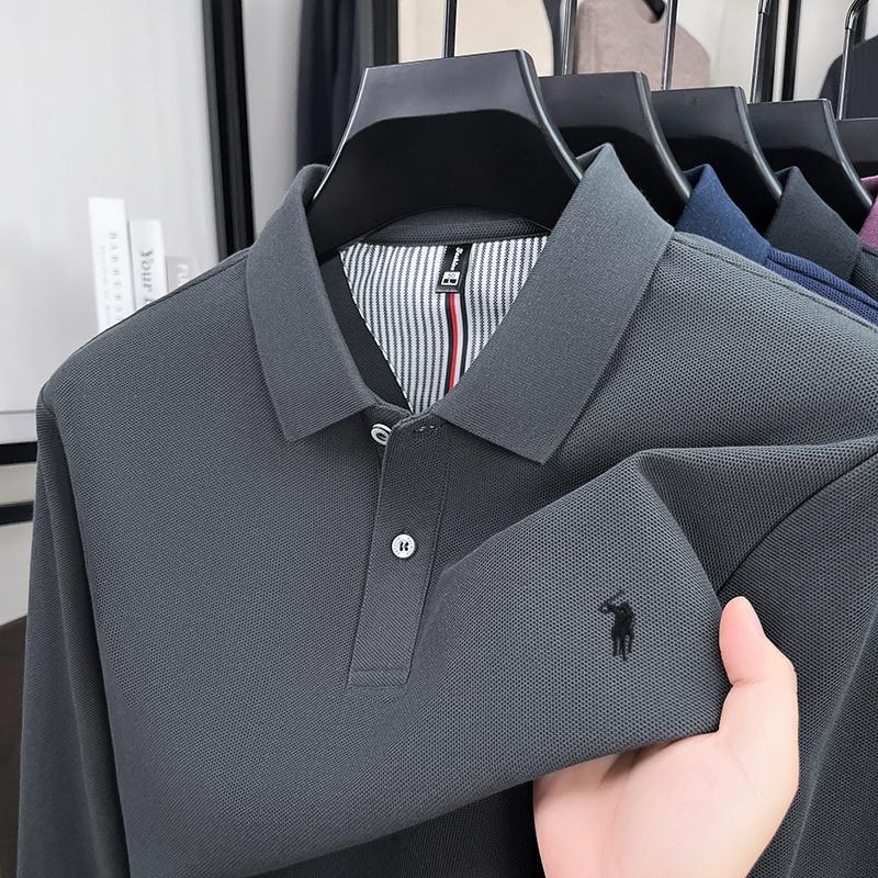 Sports Shirt 100 cotton spring and autumn new mens long sleeved casual comfortable fashion brand polo shirt