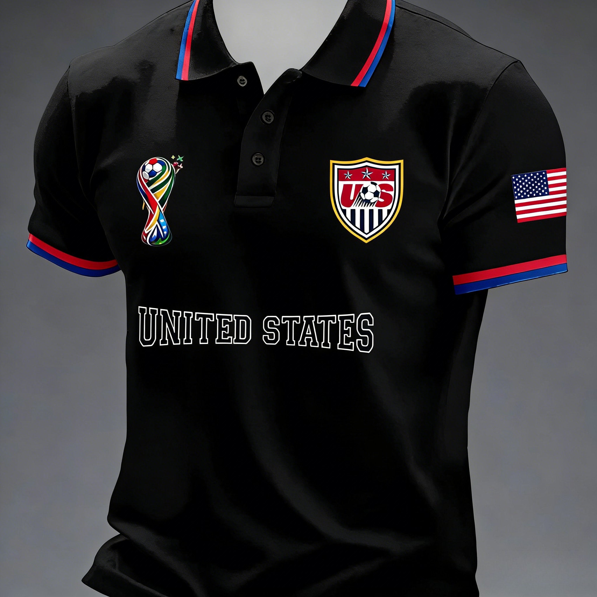 Sports Shirt 2026 Football Pattern Printed Polyester Fabric Machine Washable Breathable Regular Fit Suitable for