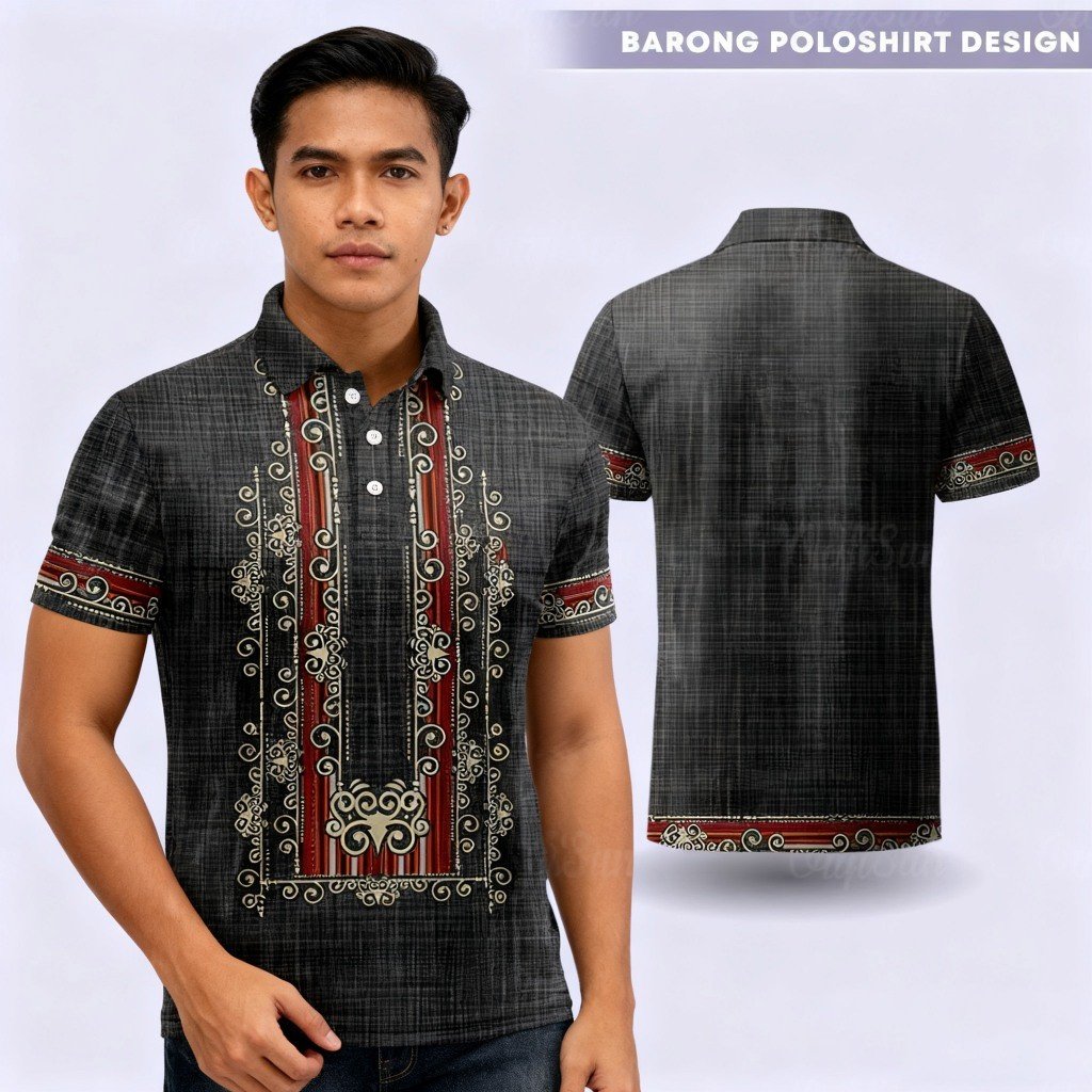 Sports Shirt 2026 Unisex Barong POLO Shirt Philippines Barong Wear POLO Shirt Short Sleeve Festival Casual Shirt