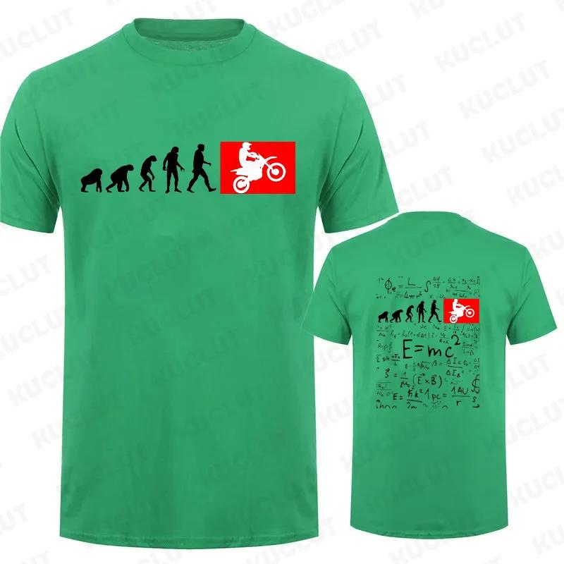 Human Evolution Motocross Design Vintage T-shirt for Men Autocycle Motorbike Speedometer