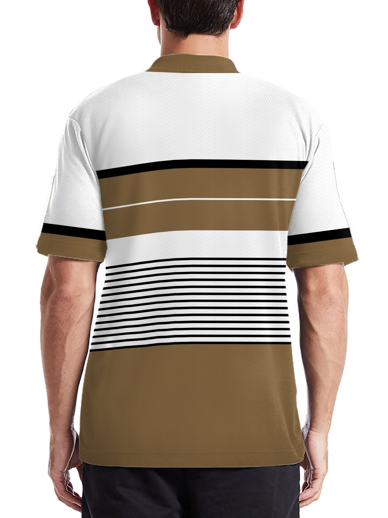 Sports Shirt 2026 Summer Mens Polo Shirt with Stripes Print Breathable Lightweight Comfortable Casual and