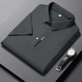 Sports Shirt Mens Short Sleeve Solid Color Polo Shirt Breathable Comfortable Elastic Top New Arrivals Casual