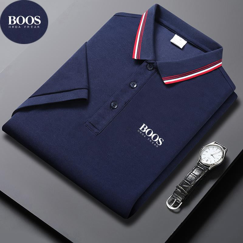 Sports Shirt Embroidered Summer Ice Silk Polo Shirt T-Shirt New Half Sleeve Non-Marking Casual Business Thin