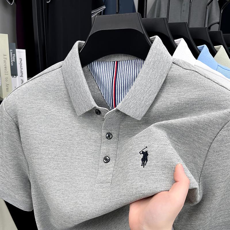 Sports Shirt 100 pure cotton high-end brand mens short sleeve polo shirt summer fashion original pony embroidery