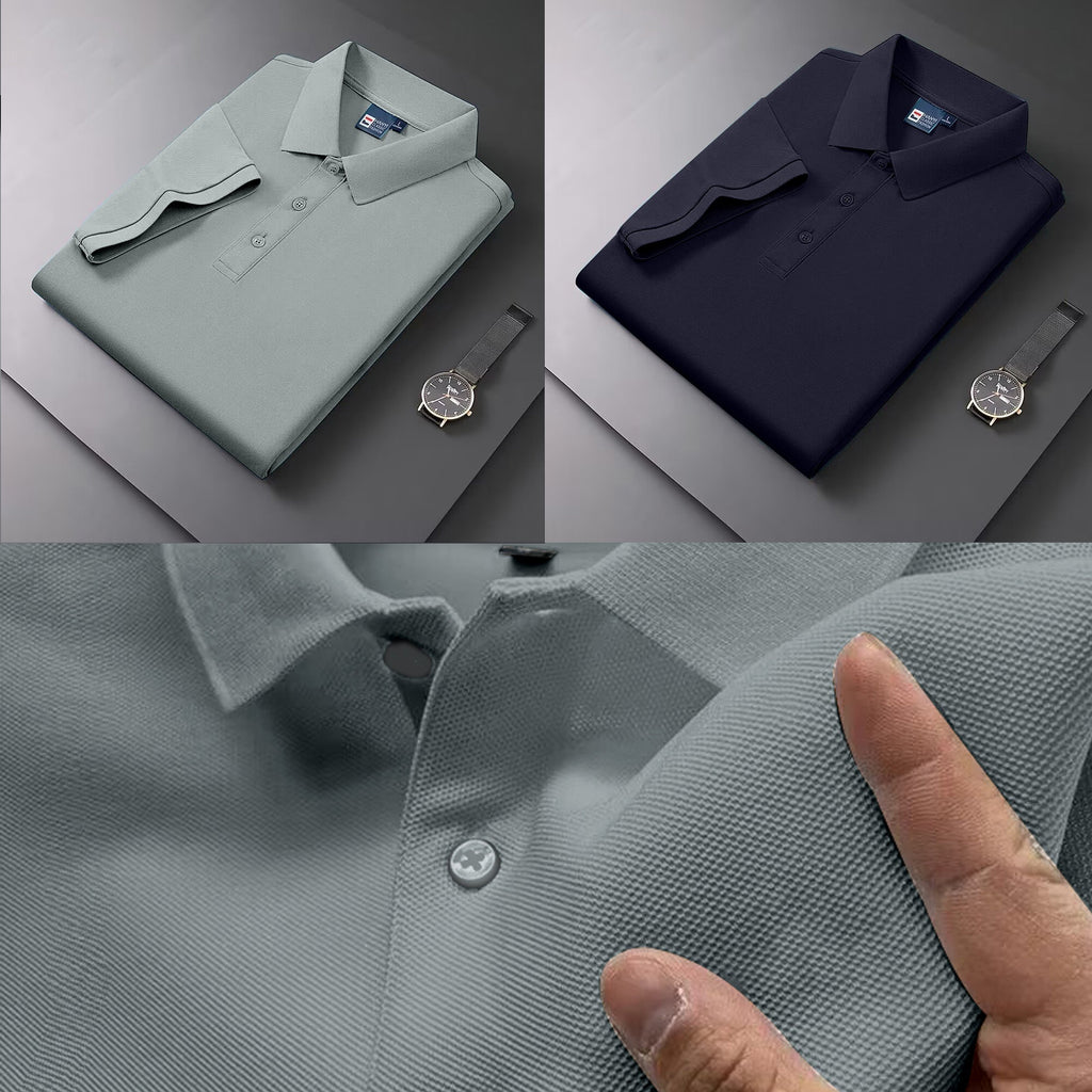 Sports Shirt 2026 New Mens Fashion Solid Short Sleeved Polo Shirt Summer Breathable Comfortable Top 2155