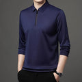 Sports Shirt Mens Solid Color Long Sleeved POLO Shirt Casual Fashion Top