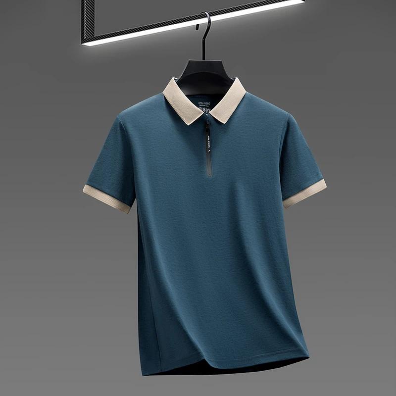Sports Shirt 2026 New Mens Quarter Zip Polo Shirt Cool Breathable Fabric Short Sleeve Top For Office And Daily