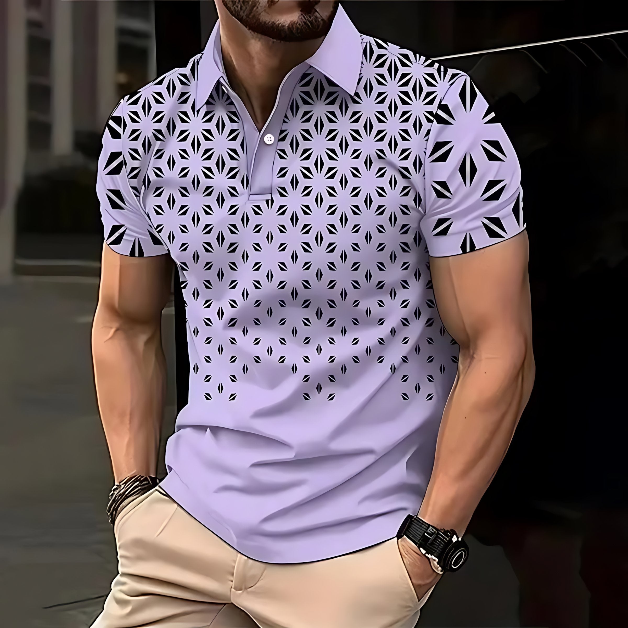 Sports Shirt 2026 Summer Mens Polo Shirt - 3D Printed Design Breathable Lightweight Stylish and Fashionable