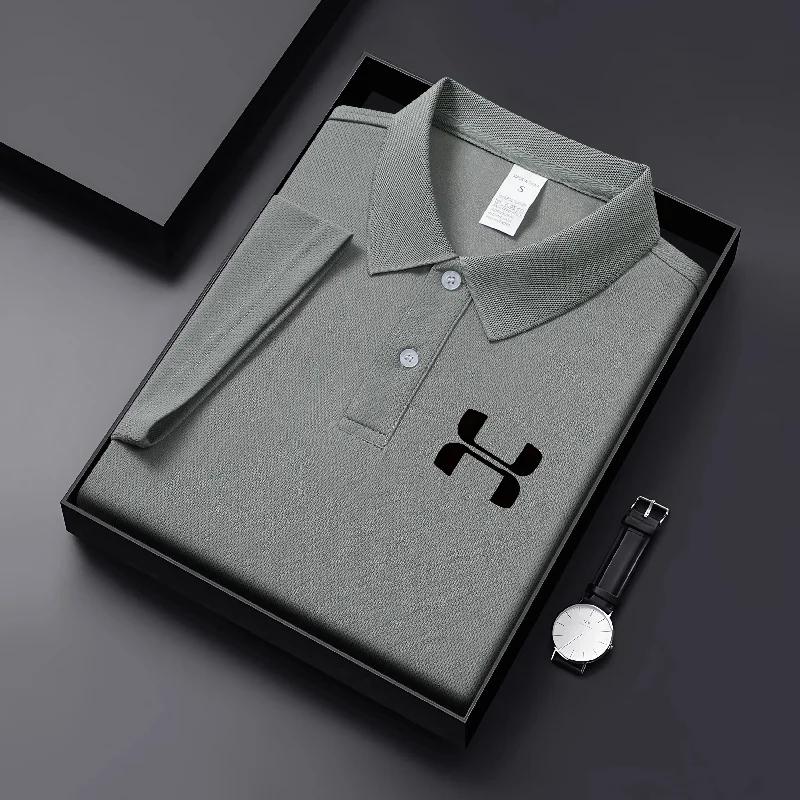Sports Shirt 2026 New Solid Color Polo Shirt Mens Short Sleeve Button T-shirt Flip Collar Lightweight Street Wear