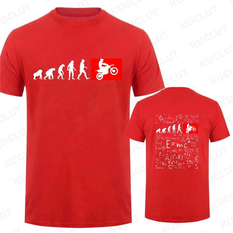 Human Evolution Motocross Design Vintage T-shirt for Men Autocycle Motorbike Speedometer