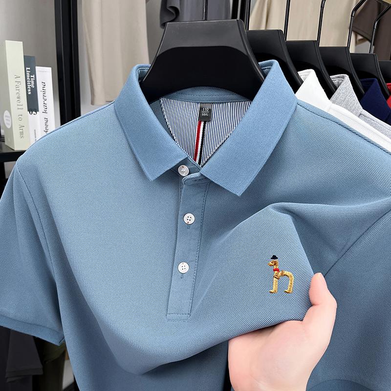 Sports Shirt 2026 New Short Sleeve T-Shirt Summer Mens Lapel Casual Business Simple Embroidered Polo Shirt Half