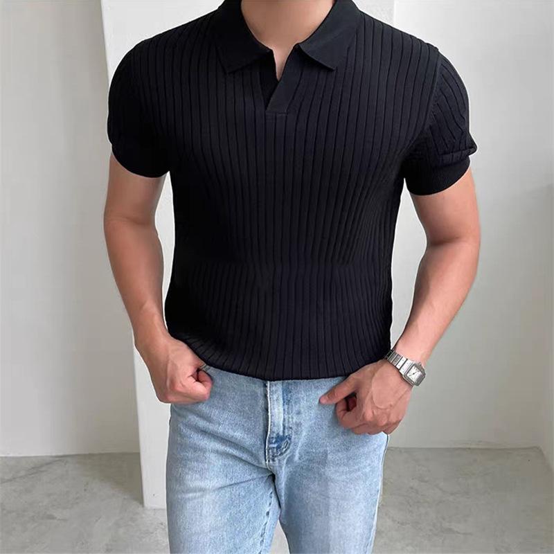 Sports Shirt Summer Sports And Leisure Slim Fit T-Shirt Fashionable Mens Golf Polo Shirt Open Neck Breathable