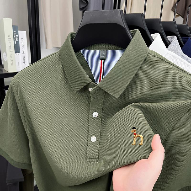 Sports Shirt 2026 New Short Sleeve T-Shirt Summer Mens Lapel Casual Business Simple Embroidered Polo Shirt Half