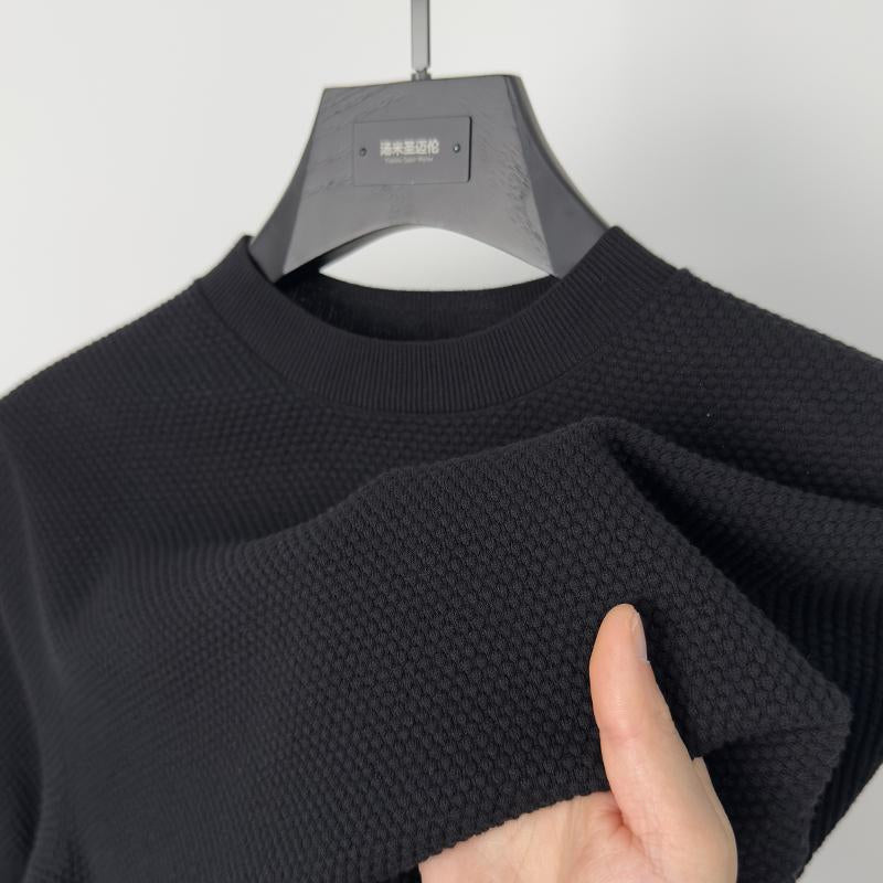 Sports Shirt 100 cotton high-quality knitted solid color short sleeved T-shirt mens new summer casual versatile