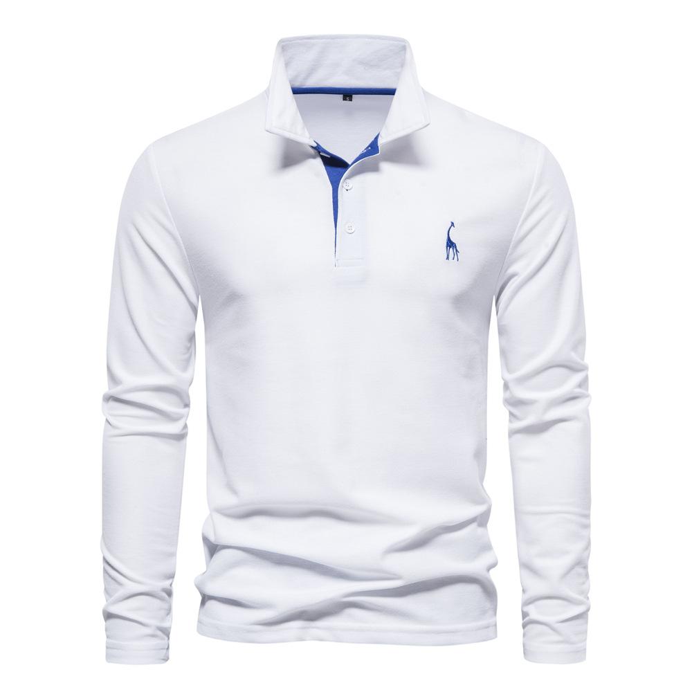 Sports Shirt Mens long-sleeved embroidered sport polo shirt for spring and autumn casual and fashionable