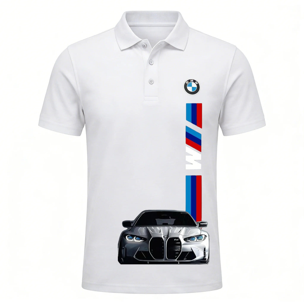Sports Shirt BMW Power Polo Shirt for Men Classic Print 2026 Summer Breathable Short Sleeve Collared Tops for