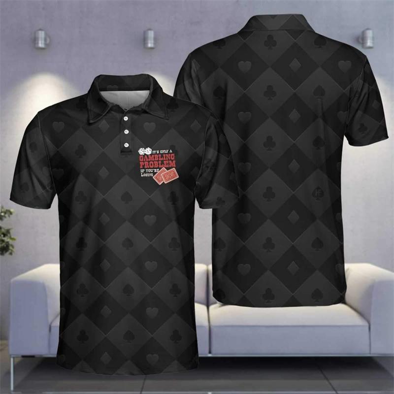 Sports Shirt Fashion Casino 3D Printed Polo Shirts For Men Clothes Poker Dice Graphic POLO Shirt Casual Hip Hop