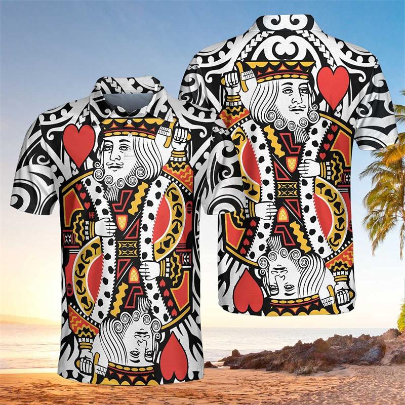 Sports Shirt Fashion Casino 3D Printed Polo Shirts For Men Clothes Poker Dice Graphic POLO Shirt Casual Hip Hop