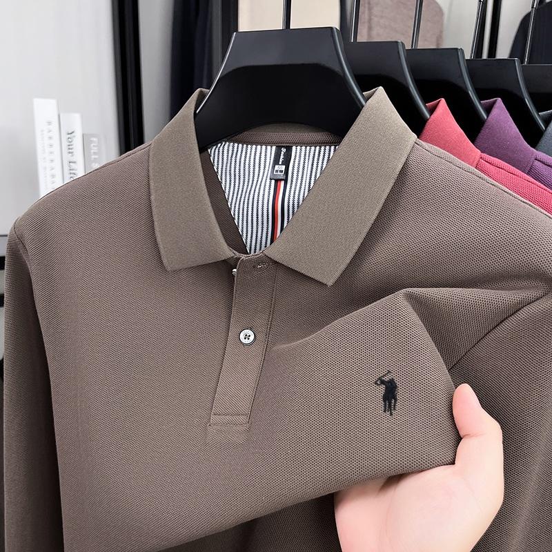 Sports Shirt 100 cotton spring and autumn new mens long sleeved casual comfortable fashion brand polo shirt