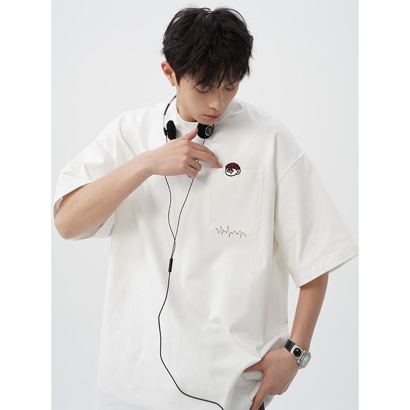 Sports Shirt Japanese-style retro cotton short-sleeved T-shirt for men new summer style loose and casual trendy