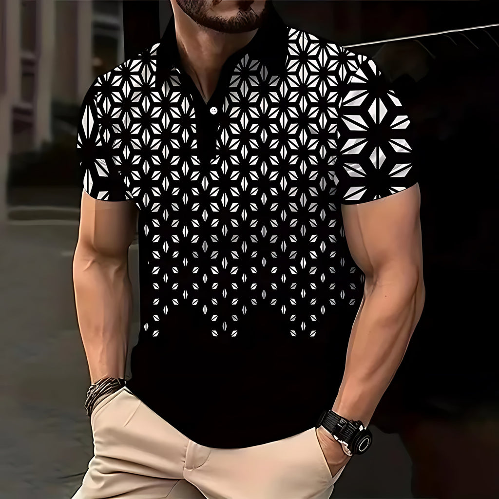 Sports Shirt 2026 Summer Mens Polo Shirt - 3D Printed Design Breathable Lightweight Stylish and Fashionable
