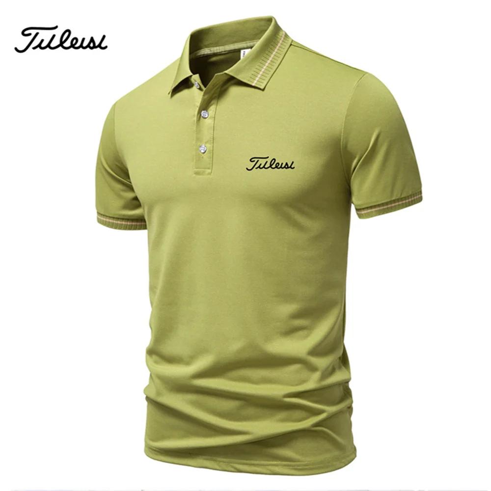 Sports Shirt 2026 new mens casual and fashionable solid color short sleeved polo shirt comfortable and versatile
