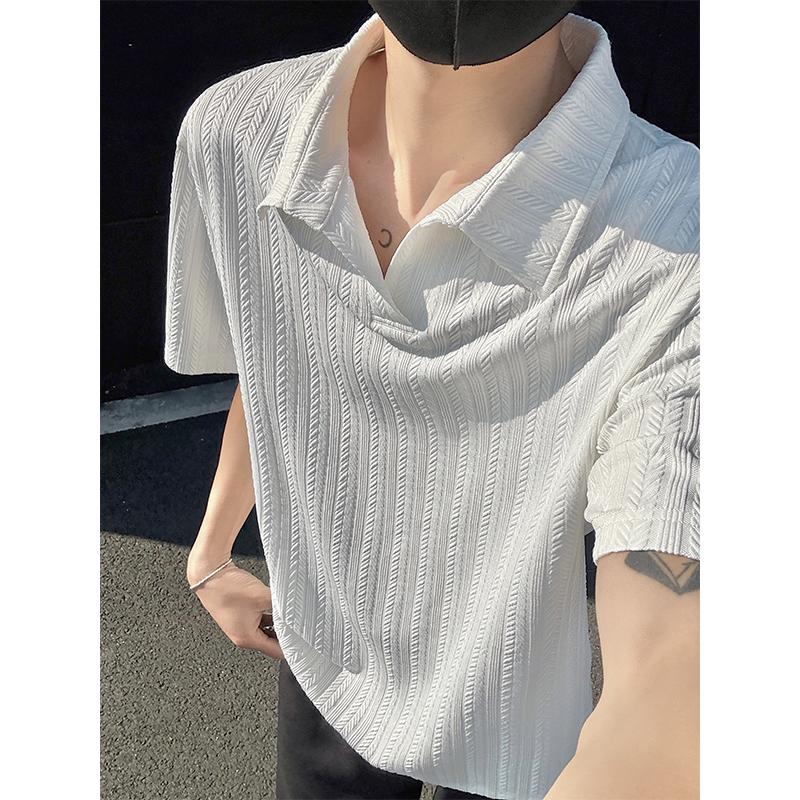 Sports Shirt Mens Summer Polo Shirt Short Sleeve Breathable Streetwear Tops Solid Color Male Polo Male Polo