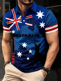 Sports Shirt 2026 Summer New Style Mens Short-Sleeved Polo Shirt with 3D Star Pattern Print - Street Casual
