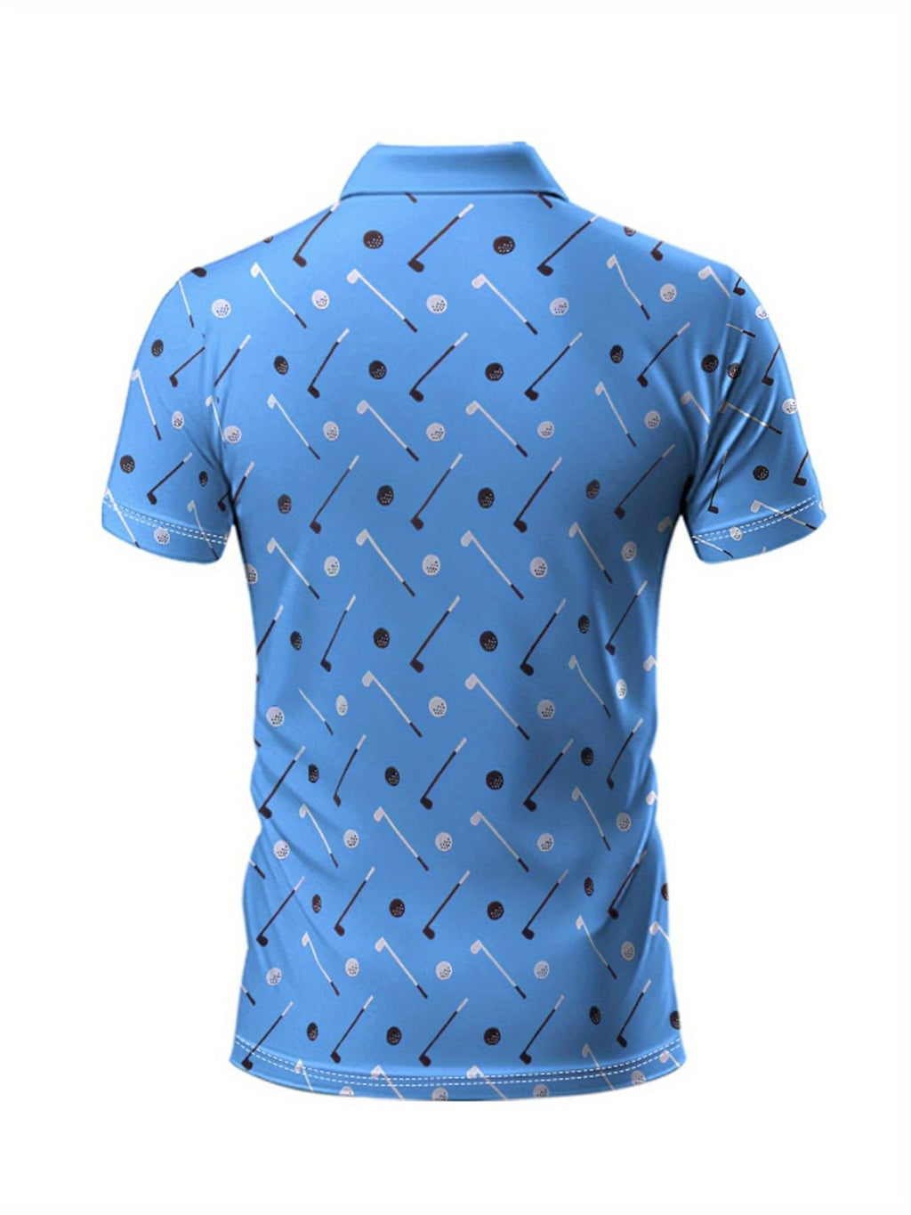 Sports Shirt 2026 Summer New Style Mens Short-Sleeved Polo Shirt with 3D Golf Pattern Print Street Casual Fashion