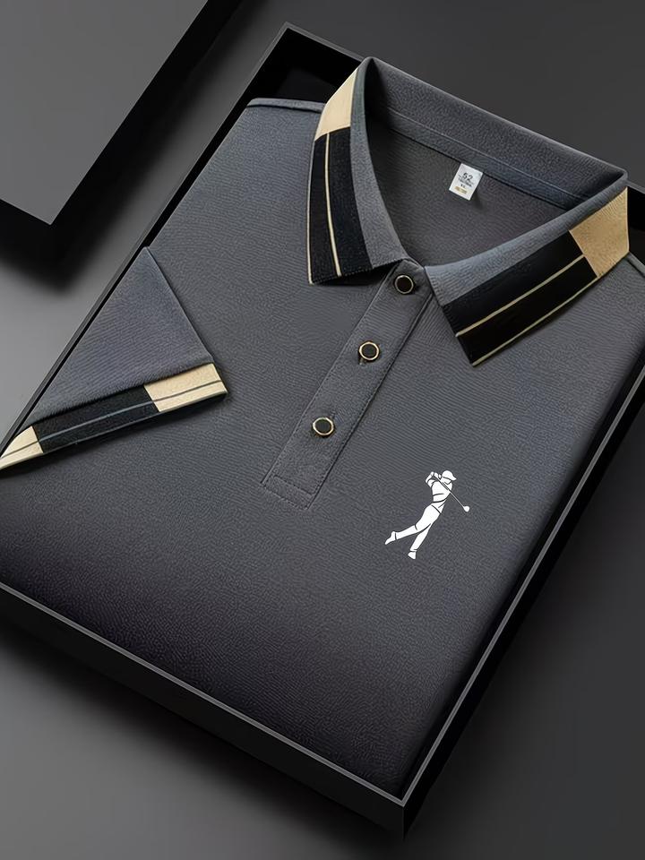 Sports Shirt Mens Summer Business Casual Polo Shirt Short Sleeve Flip Collar Breathable T-Shirt Comfortable