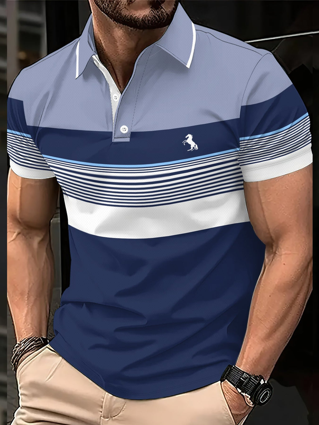 Sports Shirt 2026 Summer Mens Polo Shirt - 3D Printed Design Breathable Lightweight Stylish and Fashionable