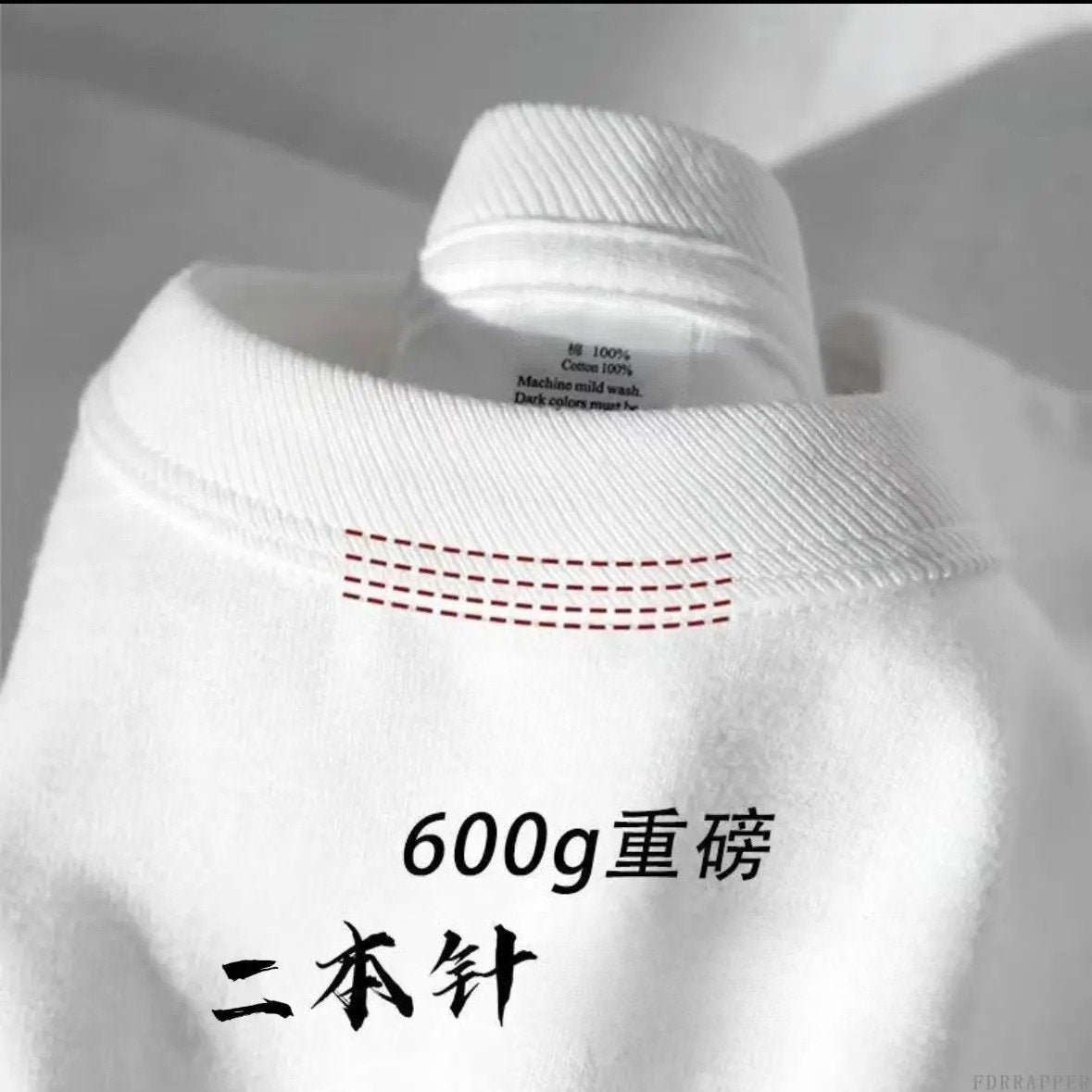 Sports Shirt 600G Pure Cotton Short-sleeve T-shirt for Men Loose-fitting Base Shirt with Small Neckline
