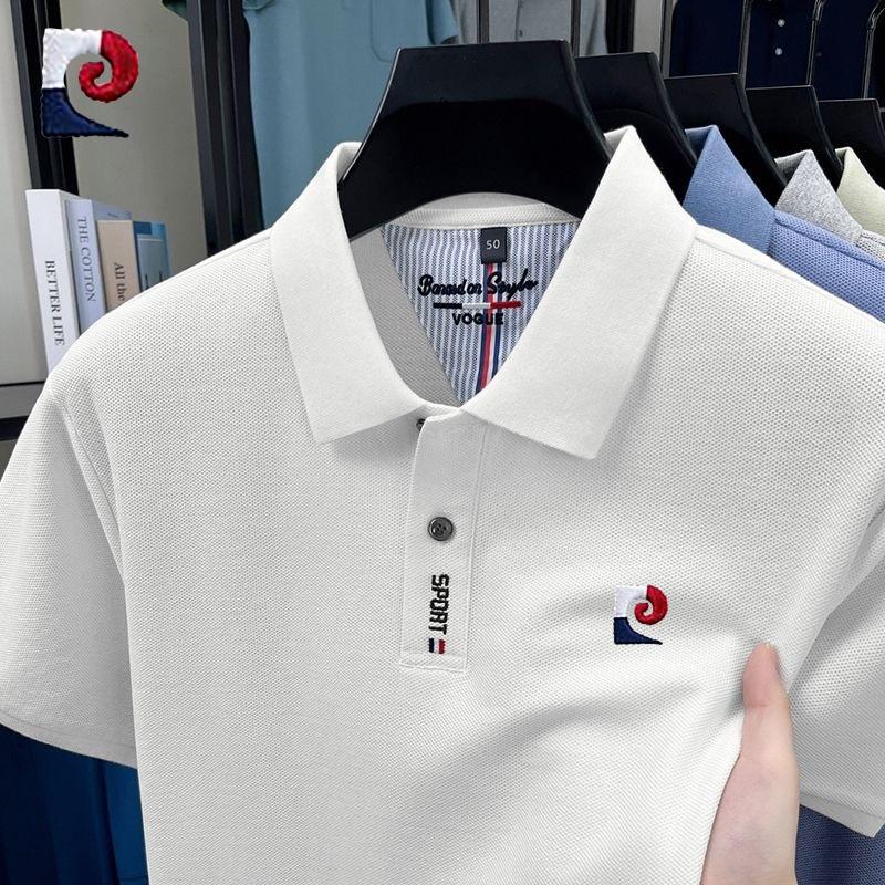 Sports Shirt New summer mens high-quality casual short sleeved polo shirt trendy and fashionable sweat absorbing