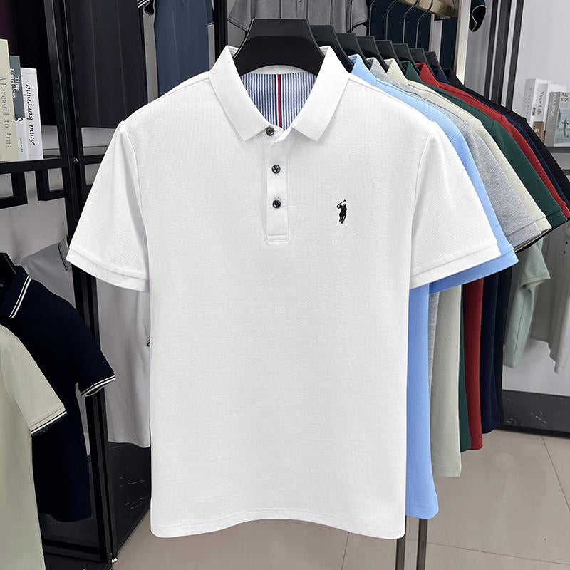 Sports Shirt 100 pure cotton high-end brand mens short sleeve polo shirt summer fashion original pony embroidery