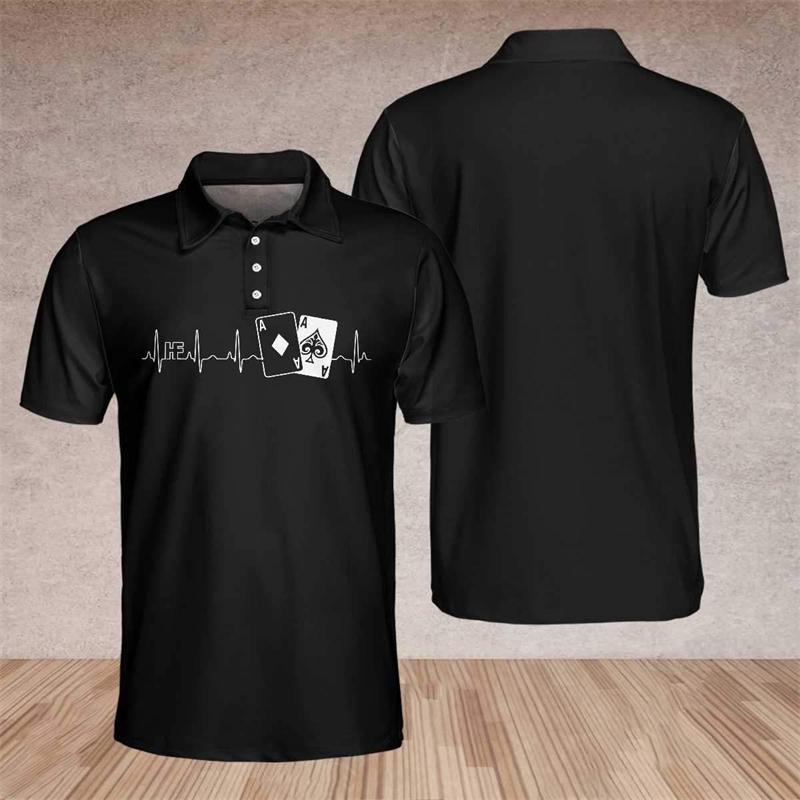 Sports Shirt Fashion Casino 3D Printed Polo Shirts For Men Clothes Poker Dice Graphic POLO Shirt Casual Hip Hop