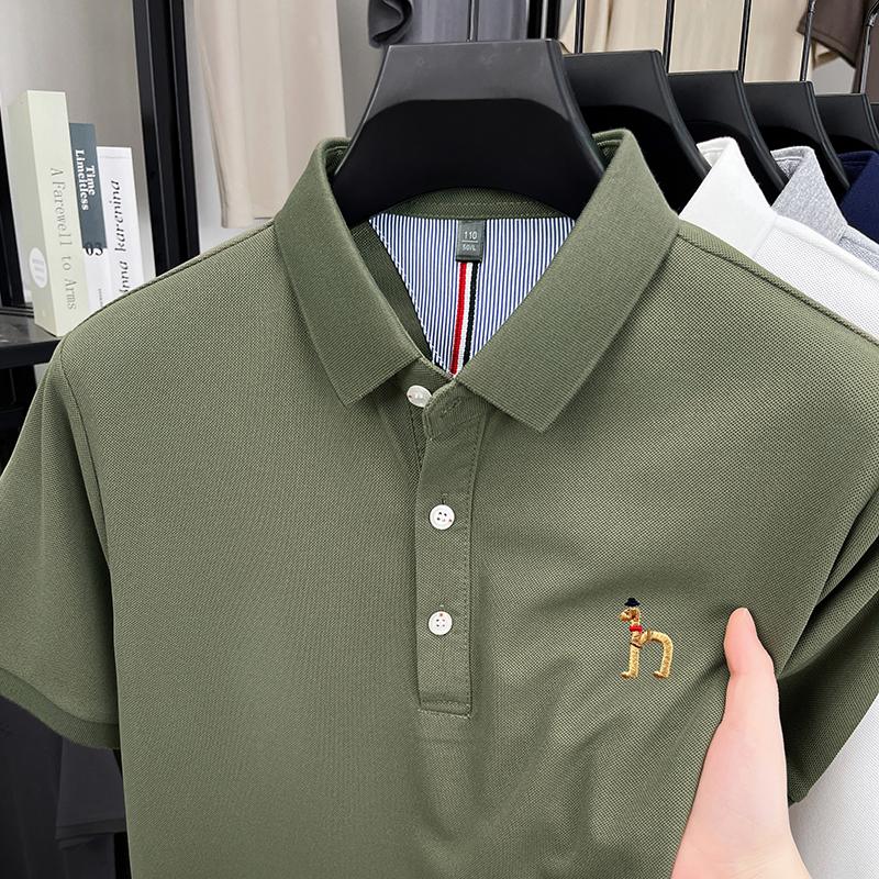 Sports Shirt 2026 New Short Sleeve T-Shirt Summer Mens Lapel Casual Business Simple Embroidered Polo Shirt Half
