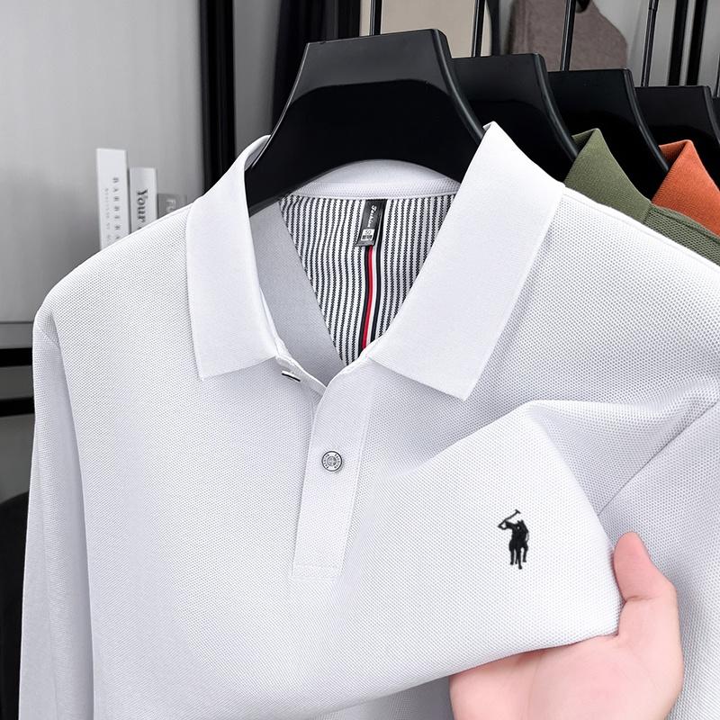 Sports Shirt 100 cotton spring and autumn new mens long sleeved casual comfortable fashion brand polo shirt